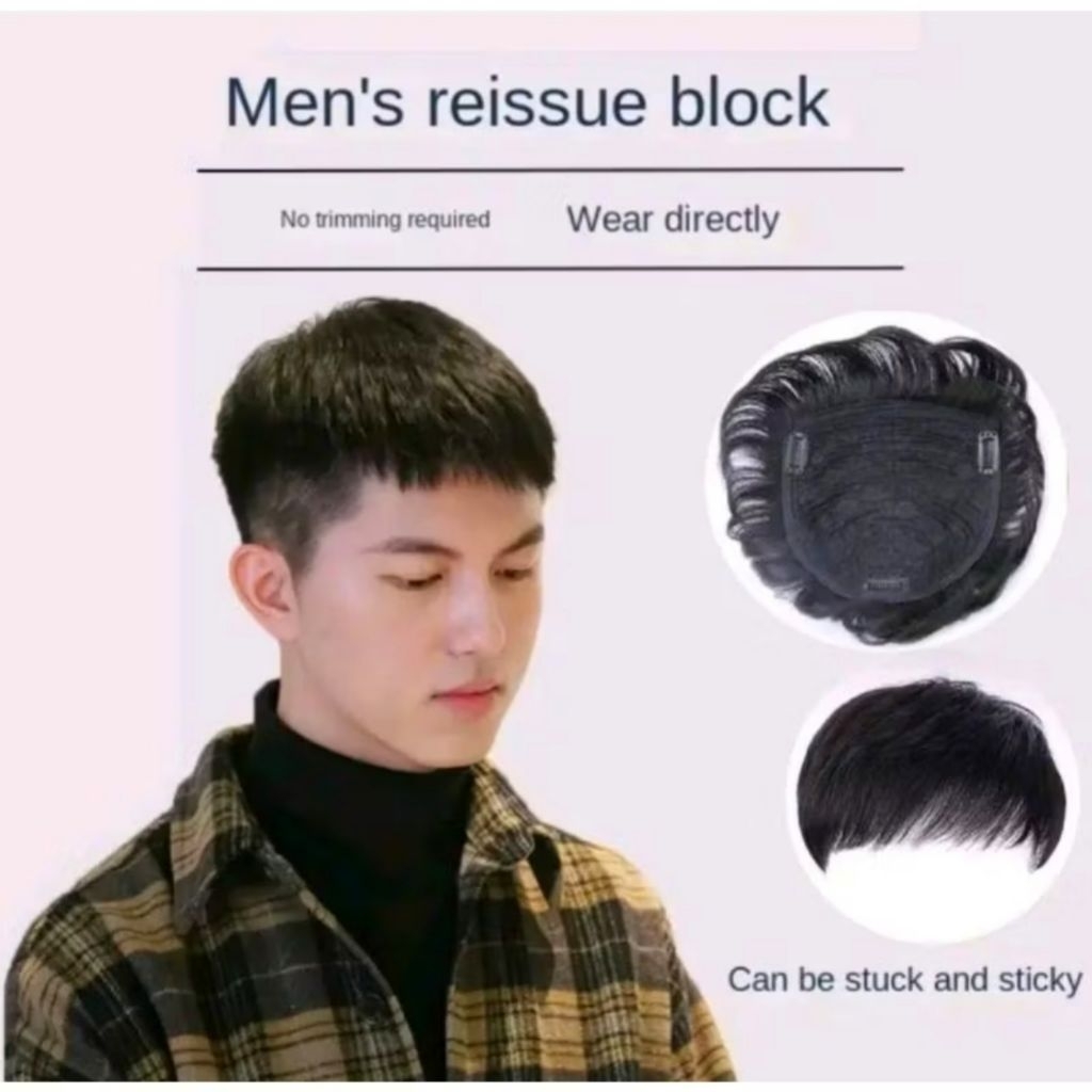 Toupee/Toper/Tutup Botak/Toupee Pria Wig Korean Pendek