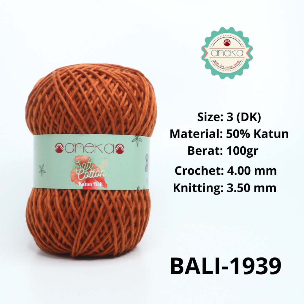 ANEKA - Benang Rajut Katun Bali ANEKA / Soft Cotton Big Ply made by ANEKABENANG - 1939
