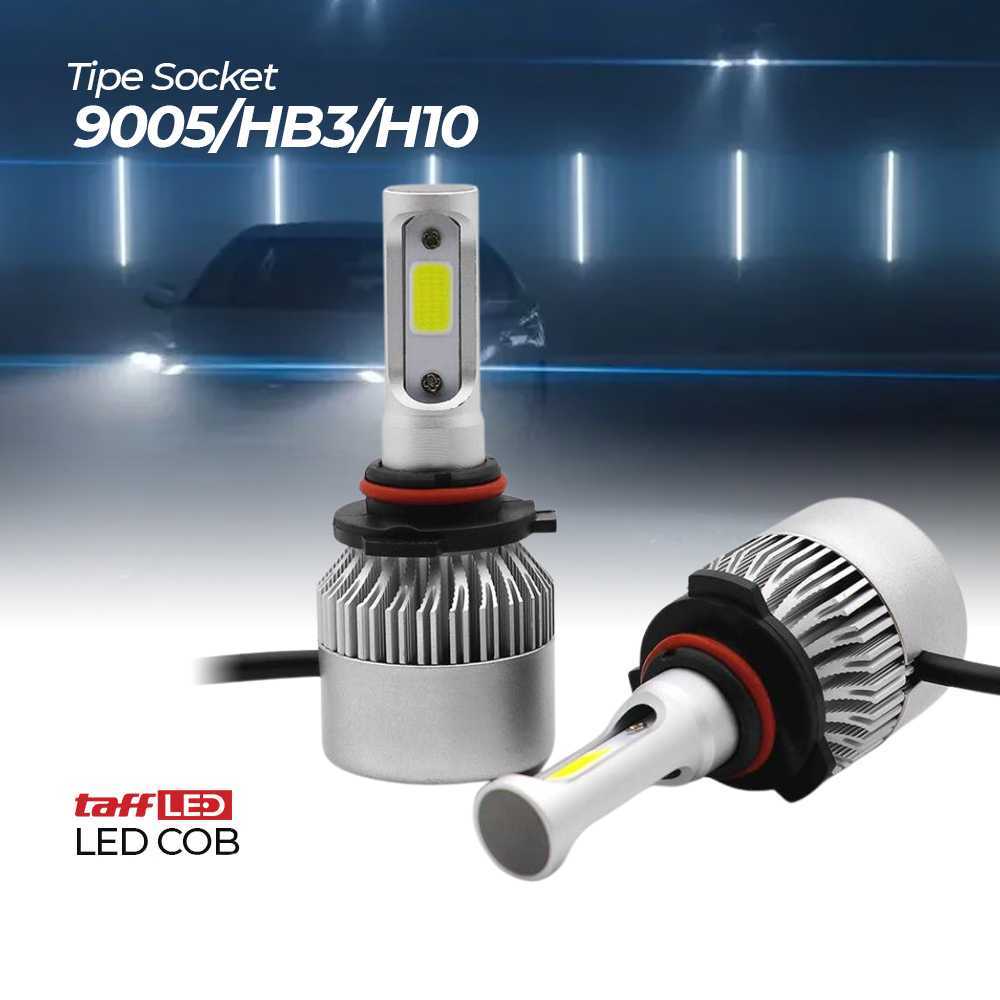 COD TaffLED Lampu Depan Mobil Dan Motor Super Terang LED COB Headlamp 8000 Lumens IP65 Cool White  S