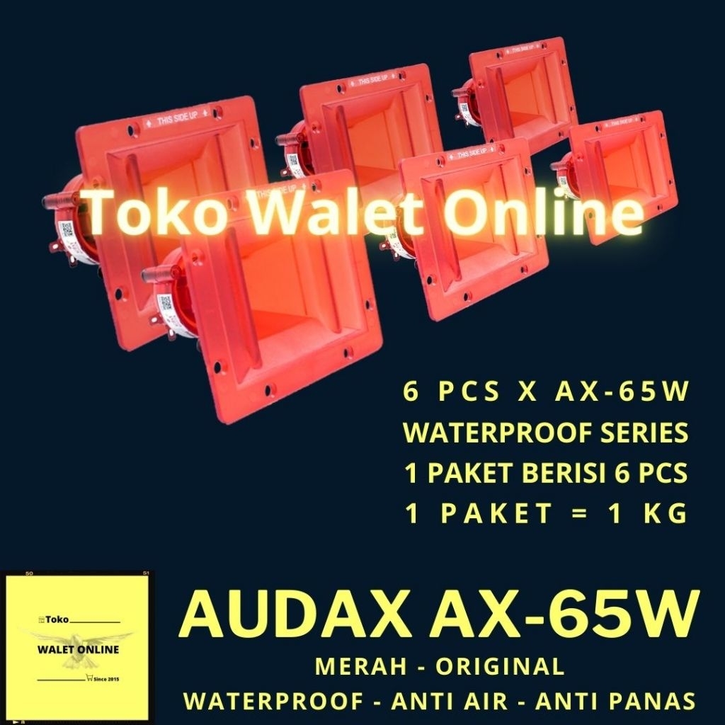 Paket Rakit Tweeter Hexa 6 PCS AUDAX AX 65W Original Waterproof Anti Air Tahan Panas Speaker Hexagon