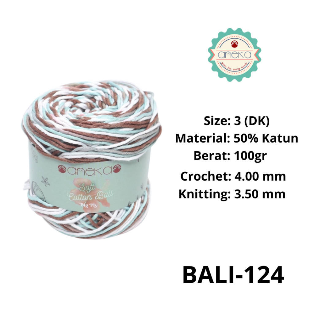 ANEKA - Benang Rajut Katun Bali ANEKA / Soft Cotton Big Ply made by ANEKABENANG - 124