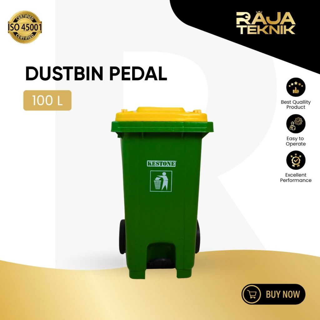 Tempat Sampah PEDAL Hijau 100 Liter 120 Liter 240 Liter - Tempat Sampah Injak Outdoor Indoor