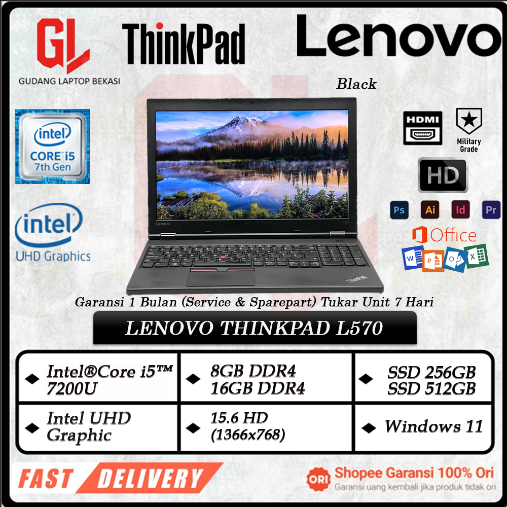 Laptop Lenovo ThinkPad L570 Intel Core i5 RAM 16GB 512GB SSD Windows11 Pro