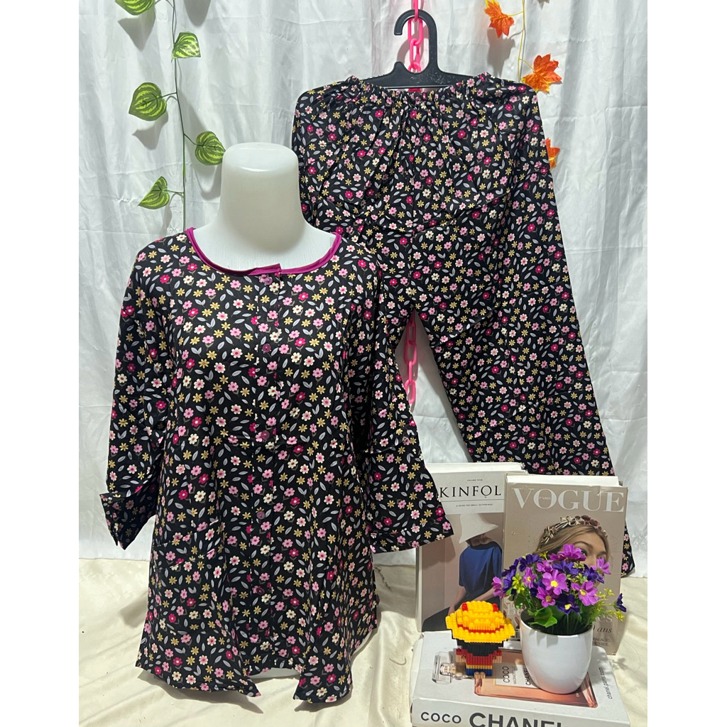 Piyama Merek HOKI SHEILA CP Tangan 3/4 Piyama hoki Sheila Celana Panjang Lengan 3/4 Ukuran Standar /