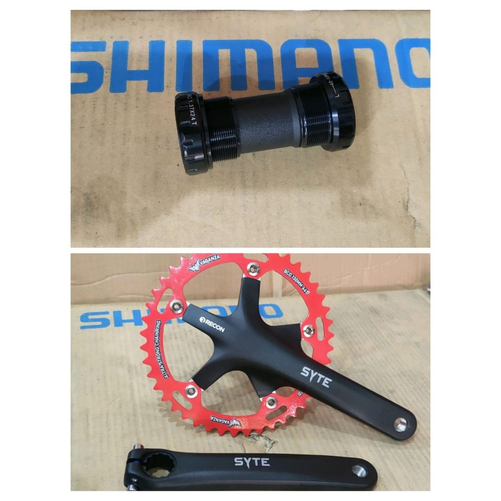 Termurah Paket Crank Rotel Piringan Hollowtech Plus BB HT 2 HT2 Single Speed Sepeda Bmx Lipat Mtb Fe