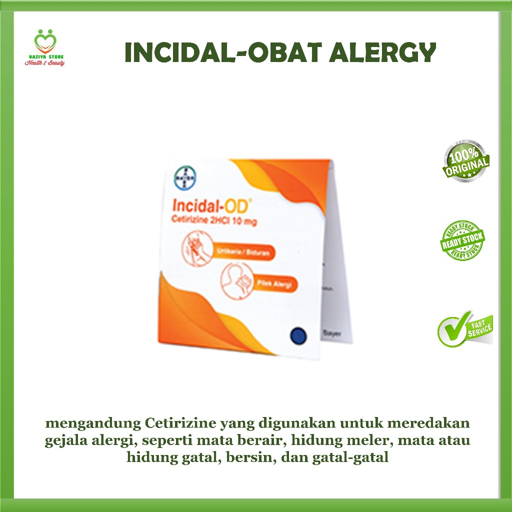 STRIP Incidal OD Gatal alergi Obat isi 4 Kapsul Tablet Insidal