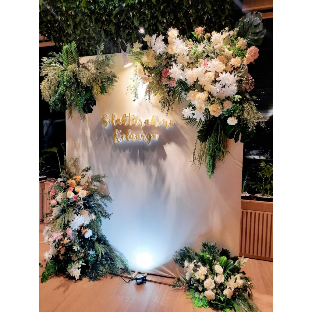 backdrop lamaran , backdrop pernikahan , dekorasi pernikahan 2 meter
