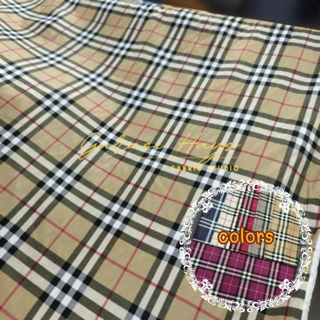 Kain Katun Jepang Tokai Japan Design Motif Kotak Burberry Lebar 150 cm