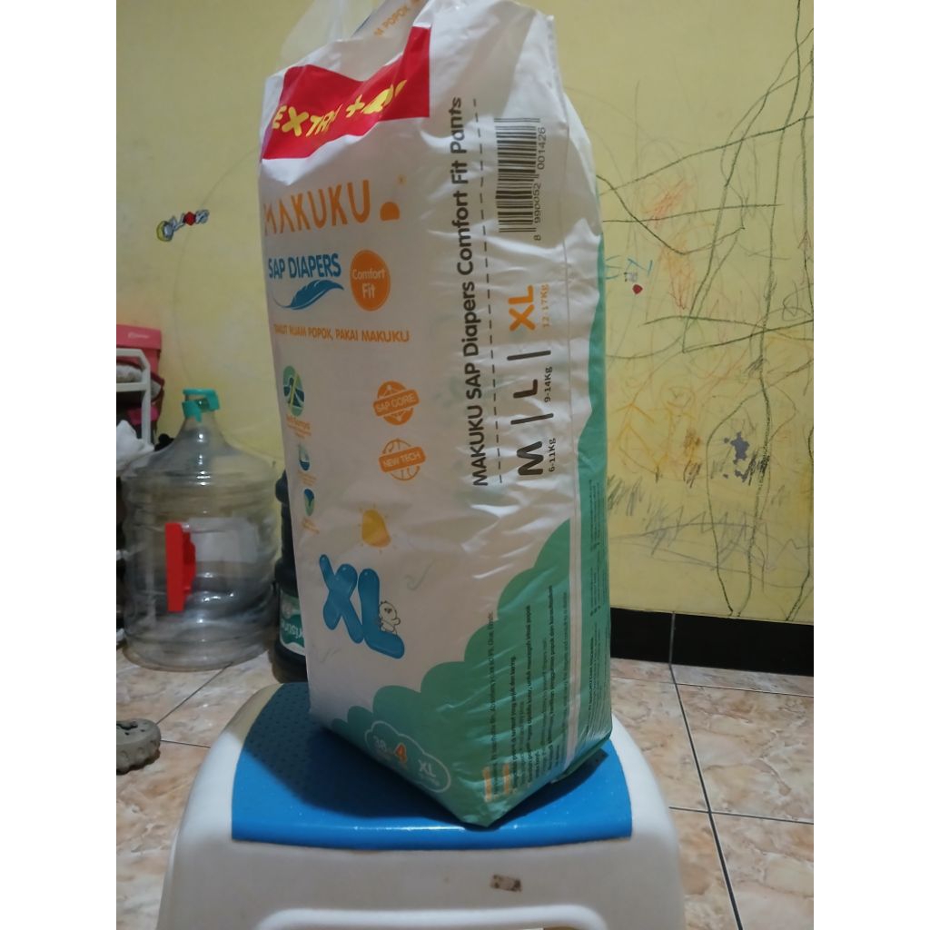 Diapers Pampers Popok Makuku. XL 38+ 4