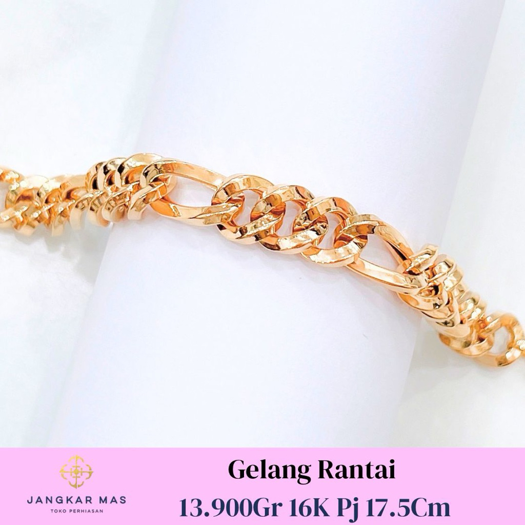 GELANG EMAS RANTAI HOLLO BERAT 13.900GR KADAR 16K