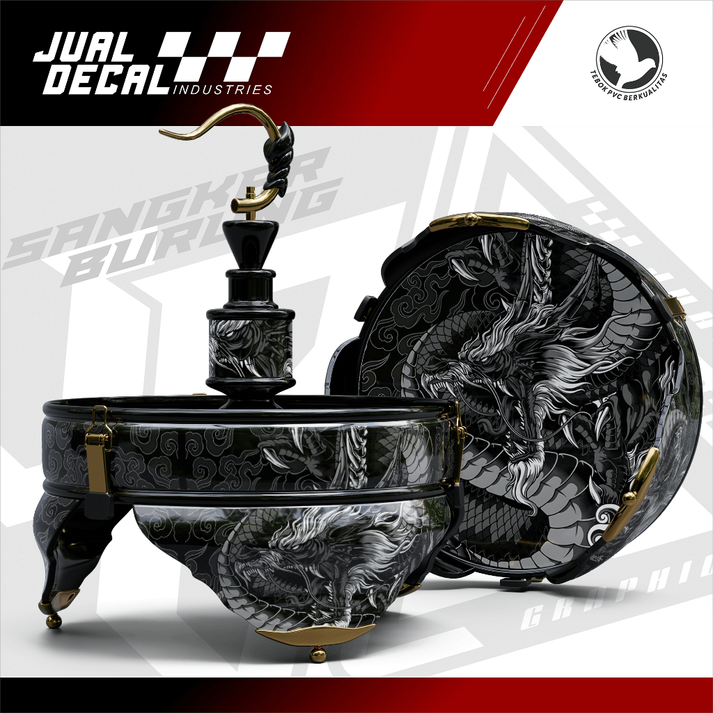 Stiker Sangkar Lovebird Batman Pleci Helopet GREY DRAGON Decal Tebok Custom Variasi