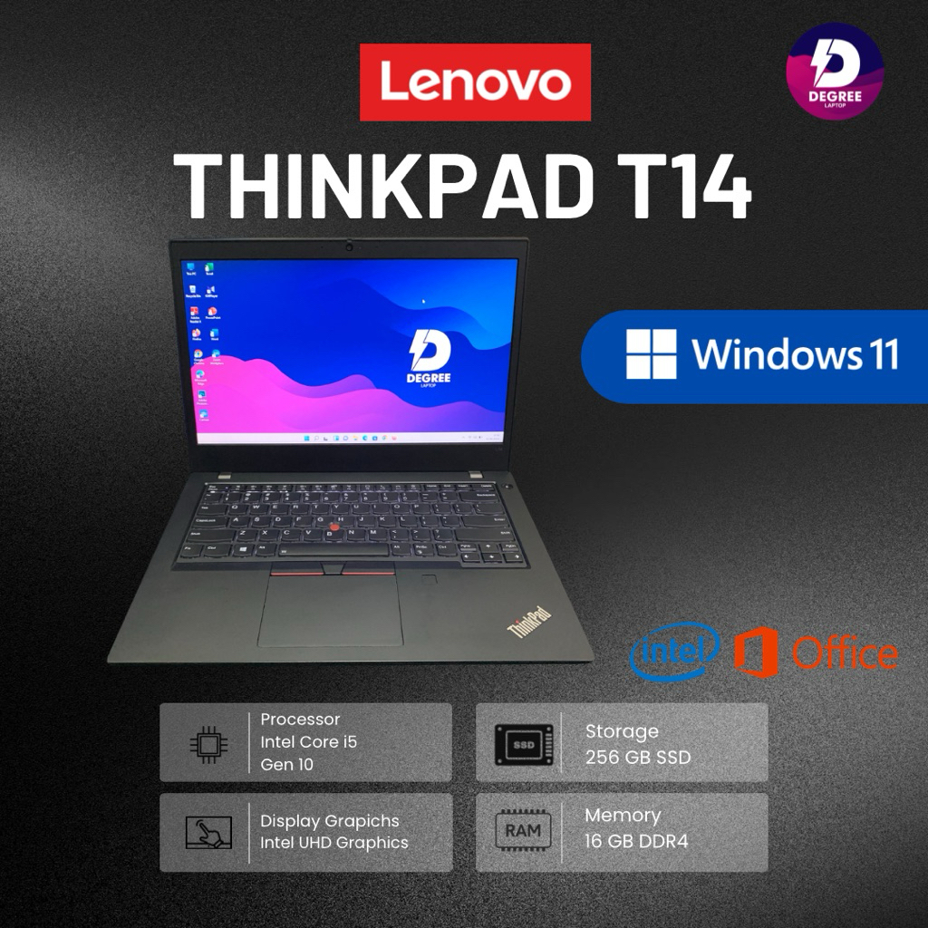 Laptop Lenovo Thinkpad T14 Ram 16 GB Ssd 256 GB Upgradable Windows 11 Pro