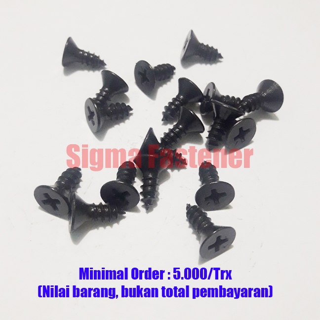 Sekrup FH+ Hitam 8x3/8"