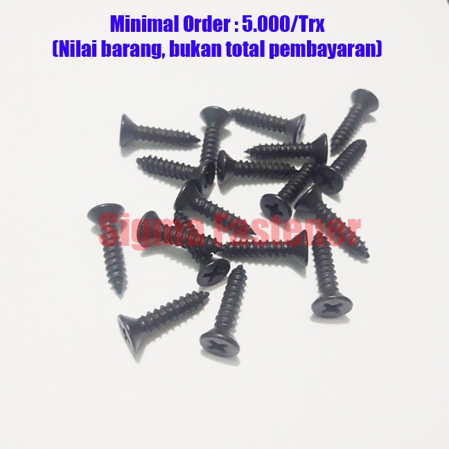 Sekrup FH+ Hitam 8x3/4"