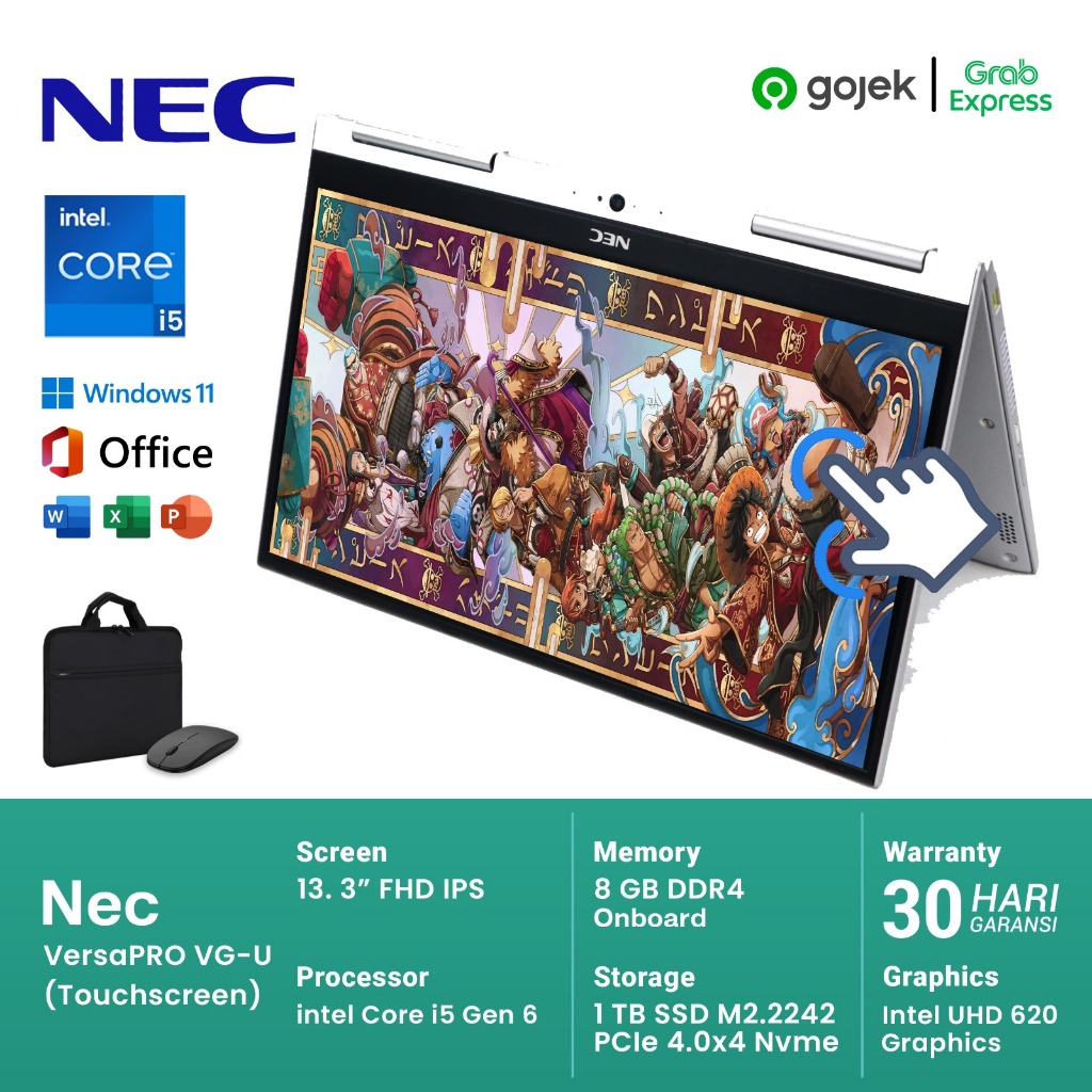 Promo Laptop 2 In 1 Nec Versapro VG-U Touchscreen Core I5 Gen 8 | Ram 8gb Ssd 256gb | Free Tas Mouse