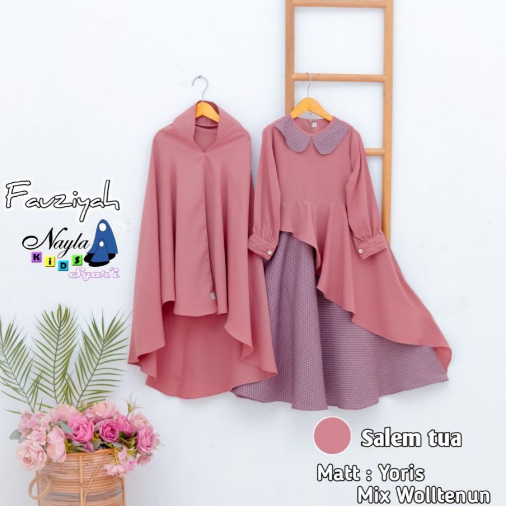 [Boom Sale‼️] Nayla Kids Gamis Anak Syar'i Set Khimar Cadar Tali