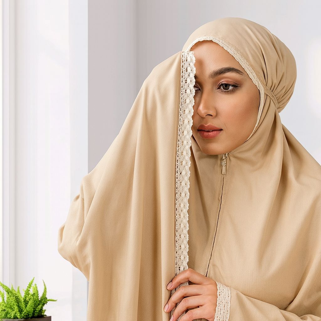 Mukena Dewasa Katun Traveling Polos  2in1 Daily Premium Katun Mukena Jumbo Renda Rajut Simpel Nyaman