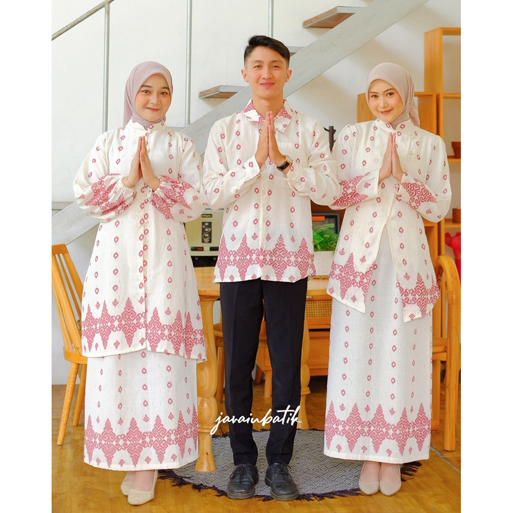 javainbatik - SET FAMILY BATIK TENUN HANDWOVEN MODERN - couple batik - batik keluarga - set baju leb