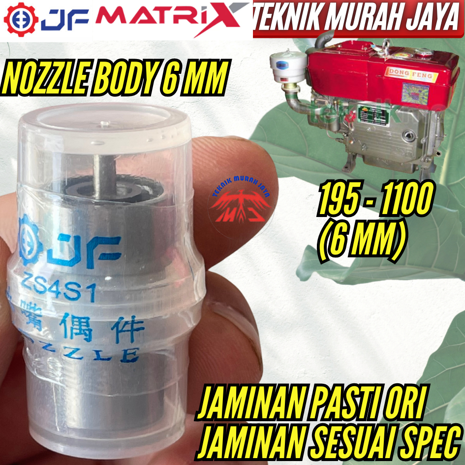JF NOZEL NOZZLE NOSEL 6 MM MESIN Diesel Deksel Solar S195 ZS195 S1100 ZS1100 12 pk HP JARUM NOZZLE J