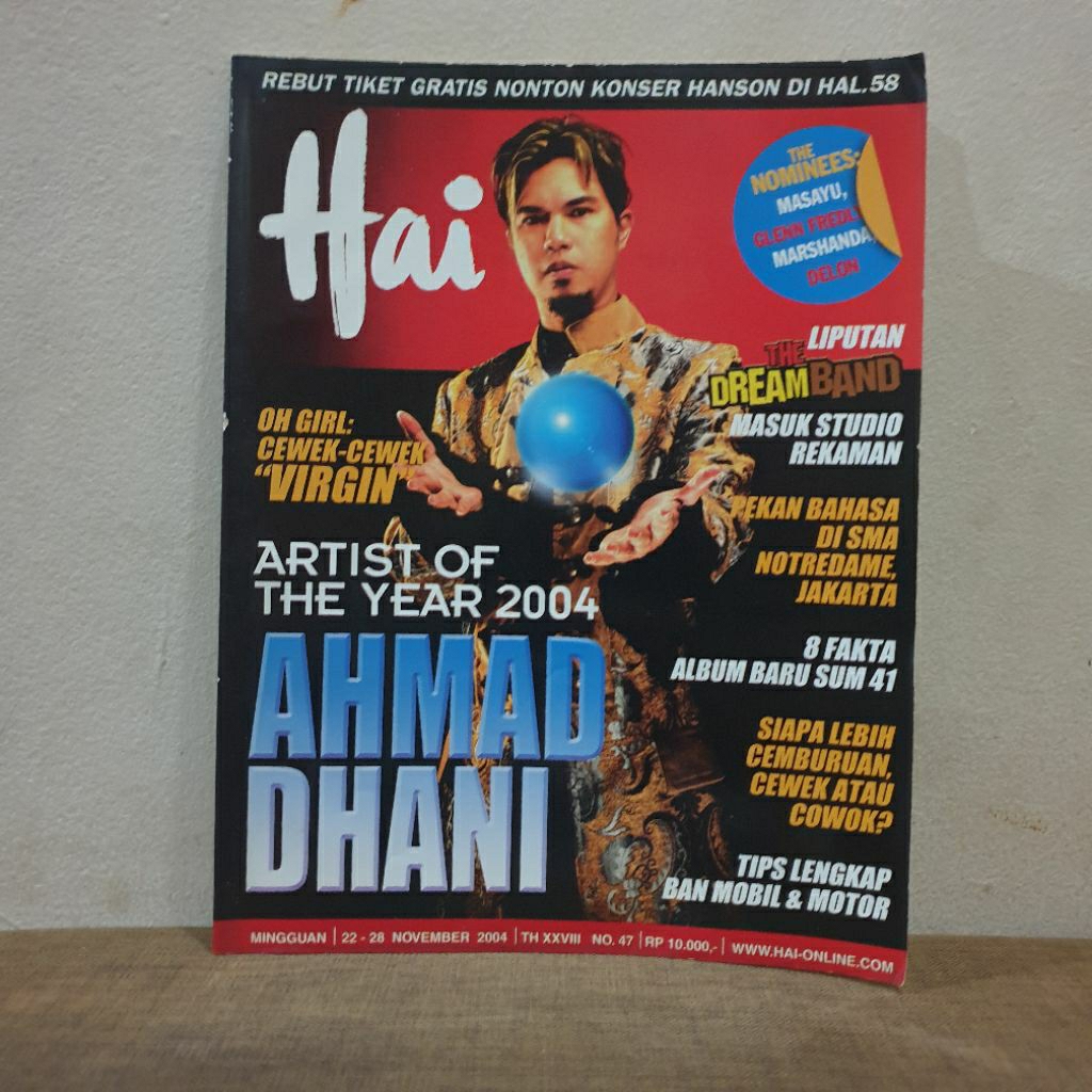 Majalah Musik Hai Cover Ahmad Dhani Artist of The Year 2004 DEWA 19 November 2004