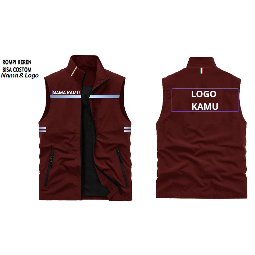 Rompi Outdoor Logo Custom | Rompi Harian Unisex | Rompi Santai Casual Rompi Varsyty Custom Logo