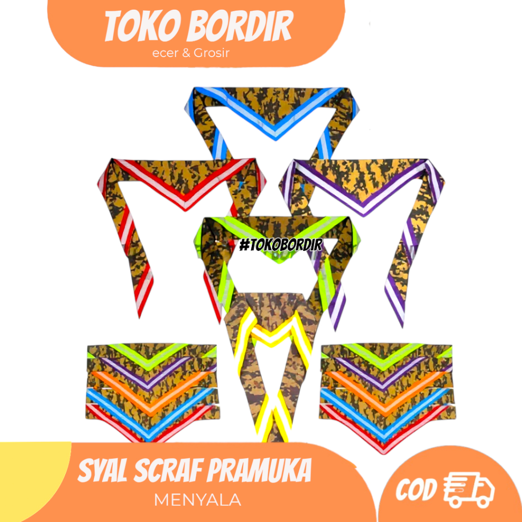 Syal scraft loreng Pramuka / syal scraft Pramuka / syal scraft menyala pramuka