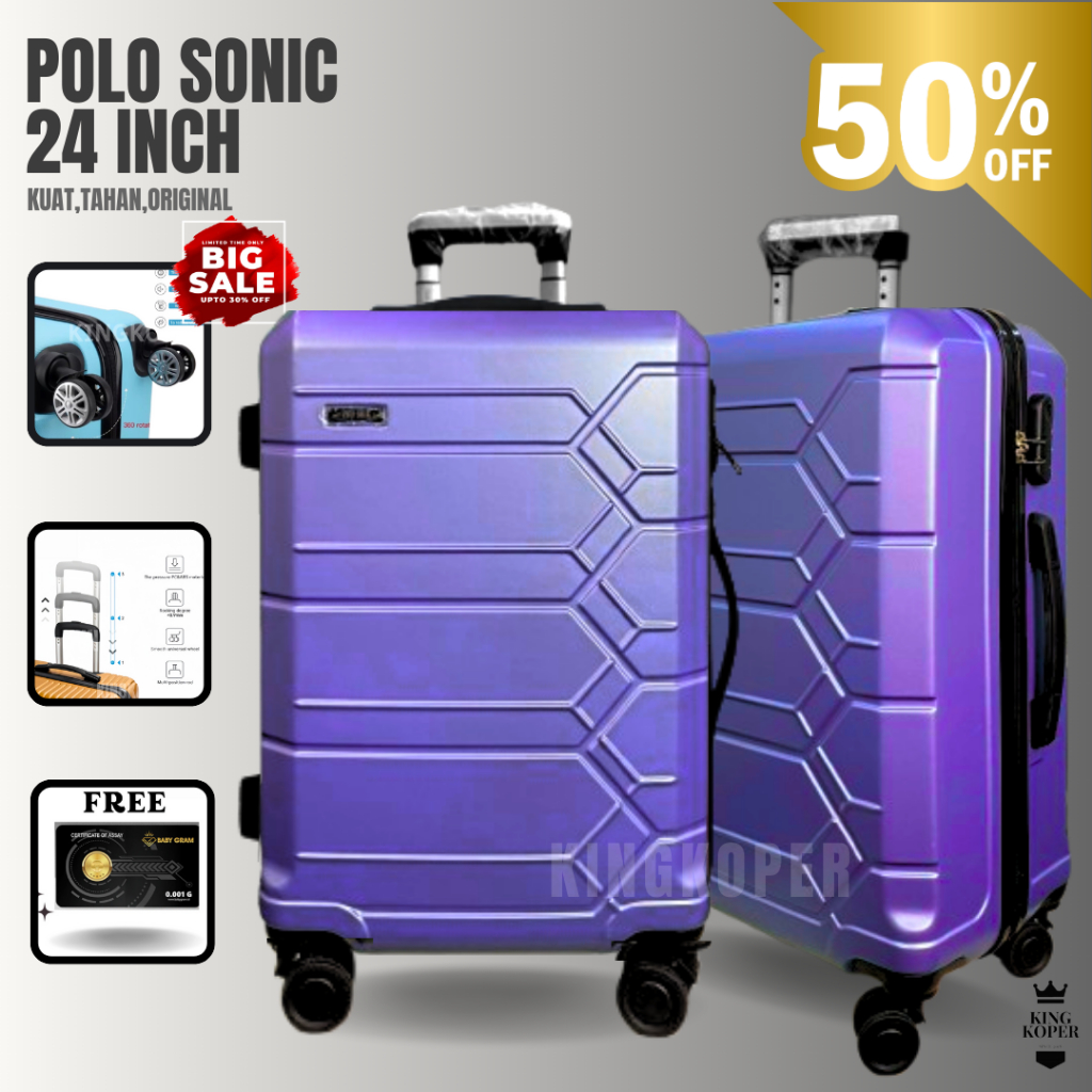 Koper Polo 24 inch - ukuran bagasi - koper fiber - koper roda 4 - koper murah - koper polo - koper a