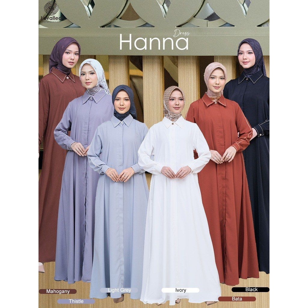 SUDAH PESANAN‼️Gamis Perempuan Dewasa Hanna Dress by Leenara X Lovallea