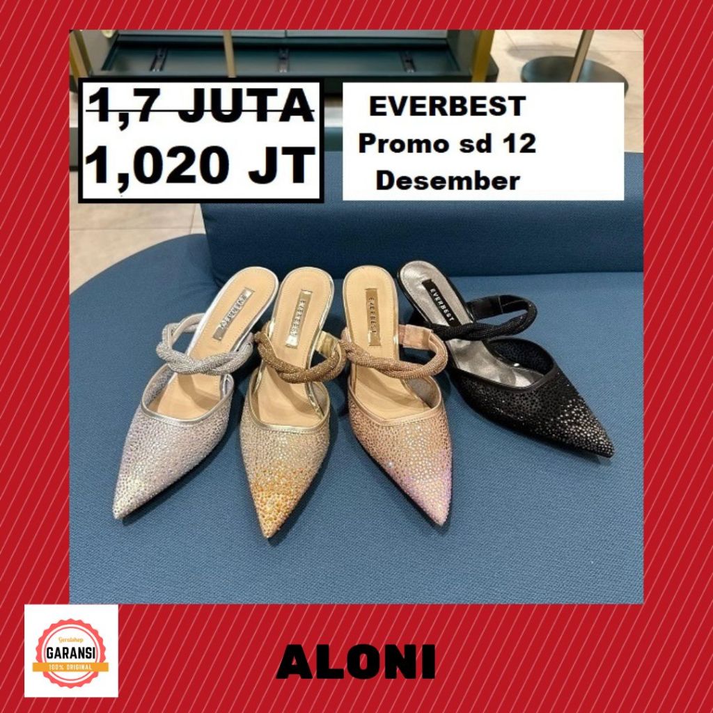 Sepatu heels wanita sale ALONI Everbest original 100%
