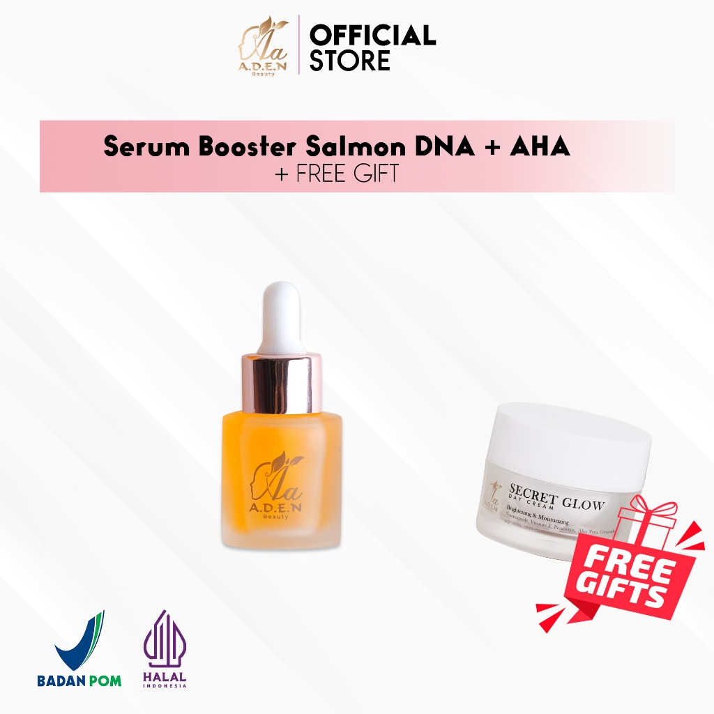 FREE DAY CREAM - ADEN BEAUTY - SERUM BOOSTER DNA SALMON + AHA AA ADEN BEAUTY