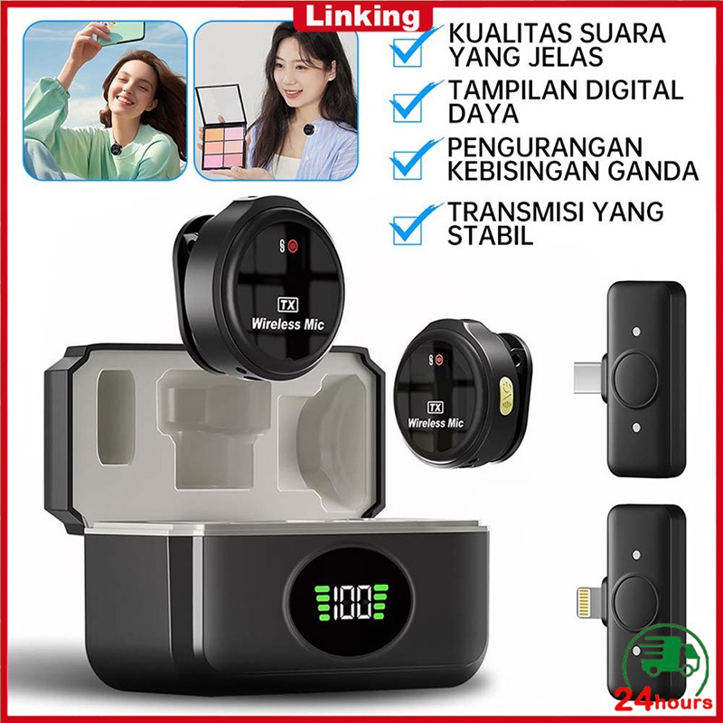 Wireless Microphone Magnetic Clip on Microphone Dual Mikrofon Wireless Mikrofon HP Lavalier Micropho