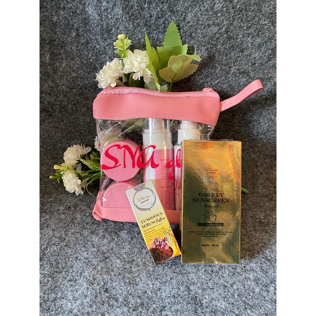 SKINCARE ISNA GLOW LEVEL UP SUPER LENGKAP (SUNCSCREN & SERUM) | ORIGINAL