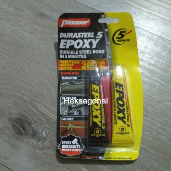 Pioneer Durasteel lem epoxy lem besi tahan panas 300c BPN