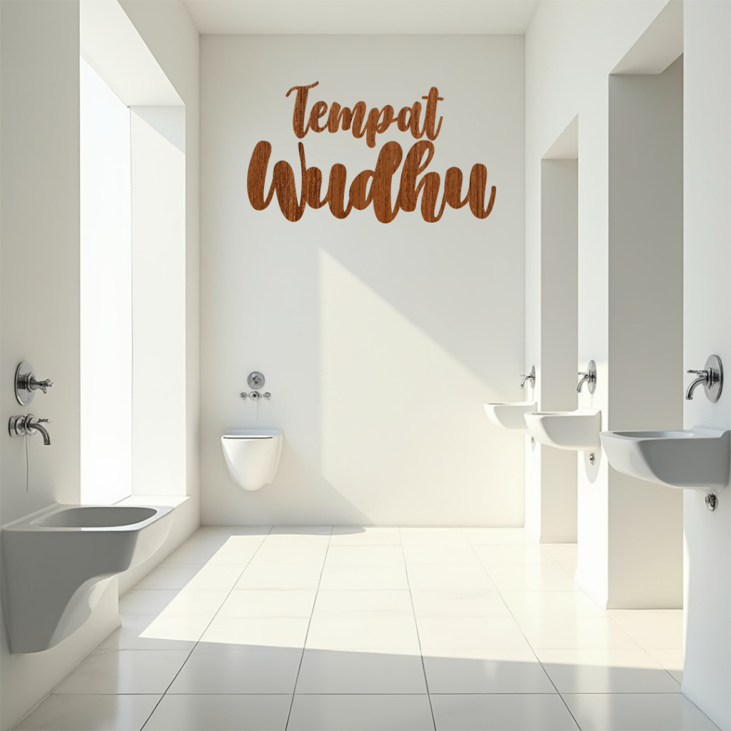 Hiasan Dinding KAYU -TEMPAT WUDHU - Wall Decor Letter Sign