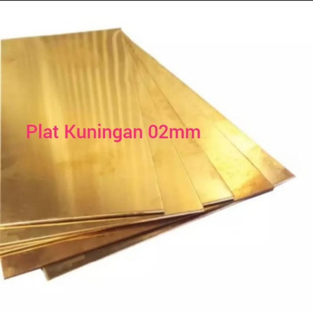 plat kuningan tebal 0.2mm 15cn x 8cm / lembaran