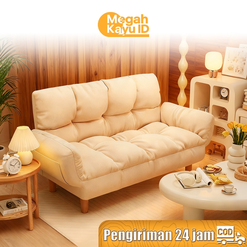 Sofa Bed Lipat Sofa Minimalis Modern Kualitas Premium Fabric Lembut Anti Air Mudah Dibersihkan