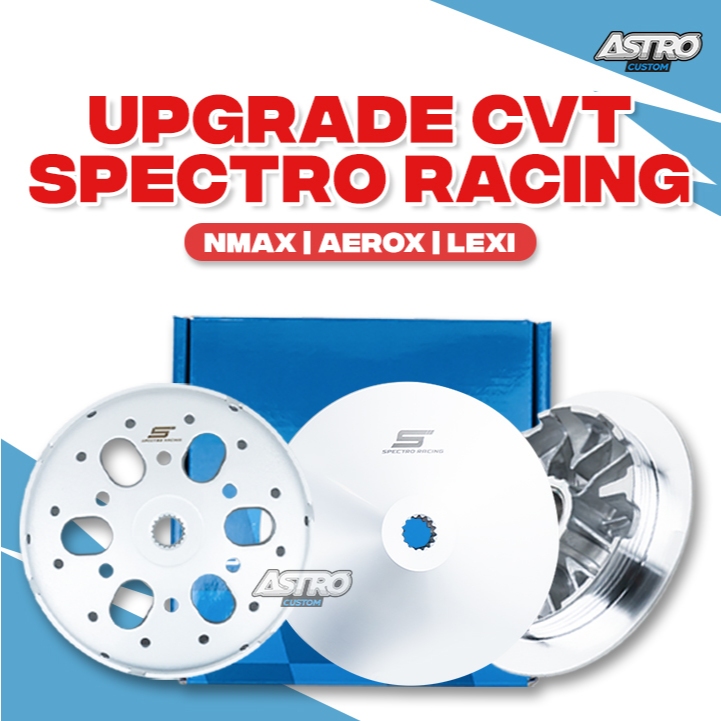 Spectro Paket Upgrade CVT NMAX AEROX 155 LEXI Mangkok Ganda Pulley Rumah Roller Per CVT Roler Racing