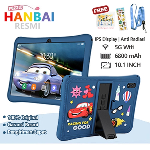 Hanbai Tablet Anak Android F12 12GB+512GB 10.1inch Wifi 5G Dual SIM Tablet PC Asli Baru Tablet Untuk