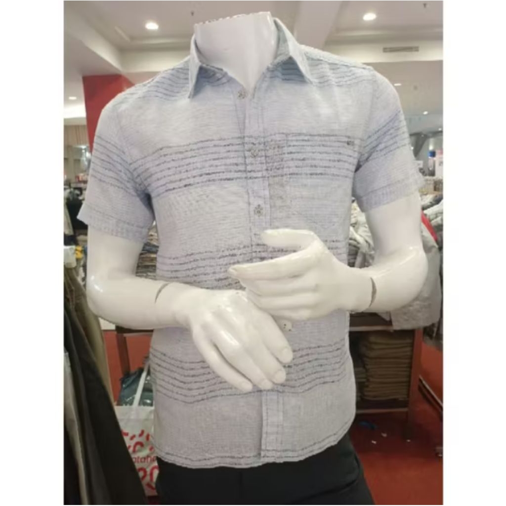 TokoHobi_WAS - [ Watchout ] Kemeja Pria bergaris | Kemeja Pria Motif Garis Line Blue | Kemeja Brand 