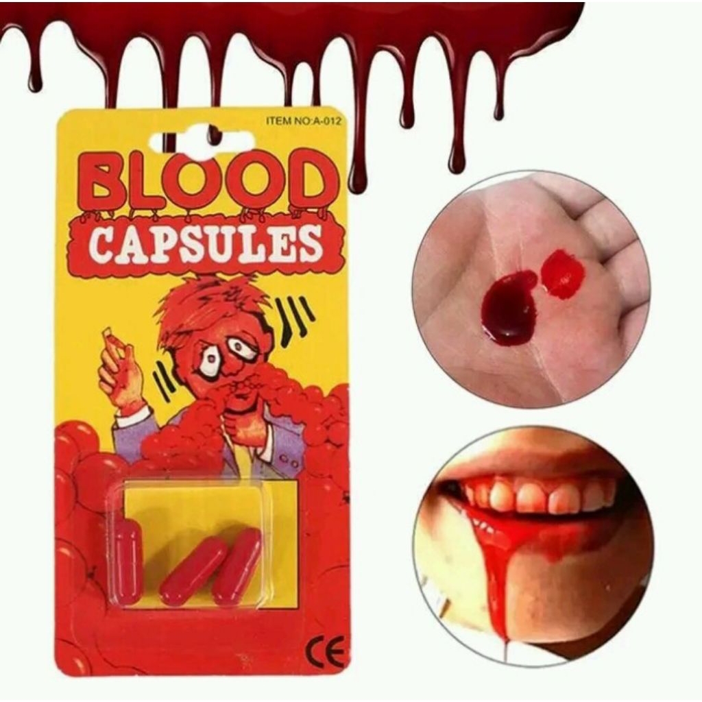 ORIGINAL Fake Blood / Kapsul Darah Palsu / Mainan Prank Halloween / Fake Blood Capsule Toys / Kapsul