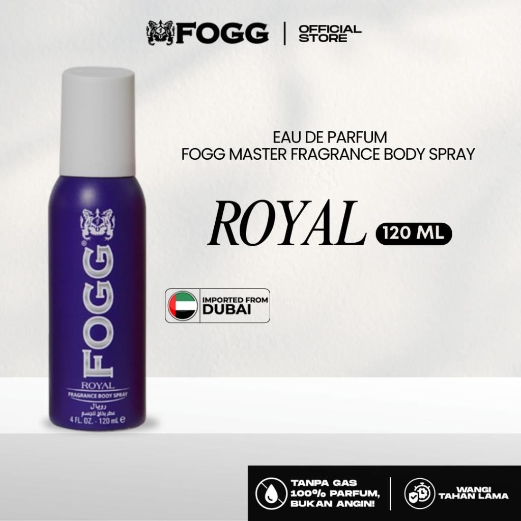Fogg Parfum Body Spray Reguler Royal 120ml Tanpa Gas No.1