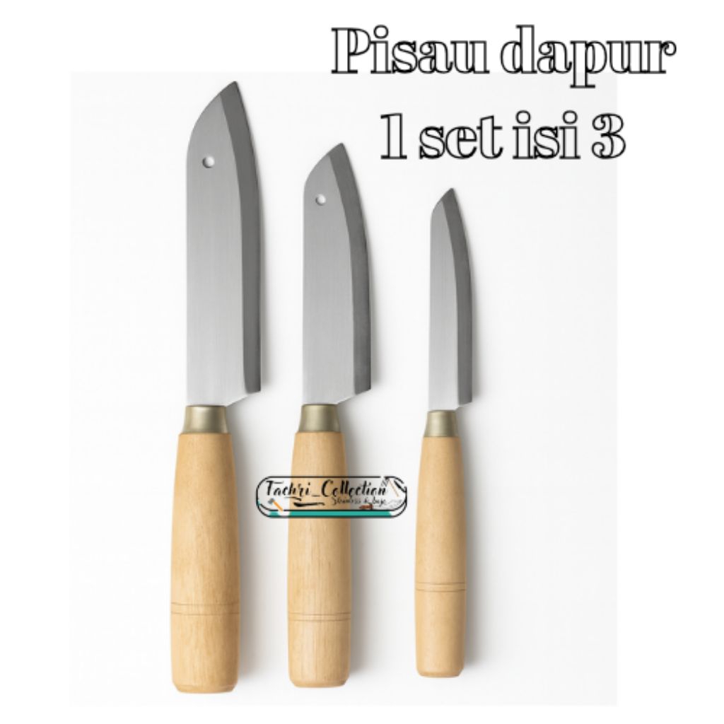 pisau dapur 1set isi 3 / pisau dapur / pisau stainless / alat dapur / alat memasak