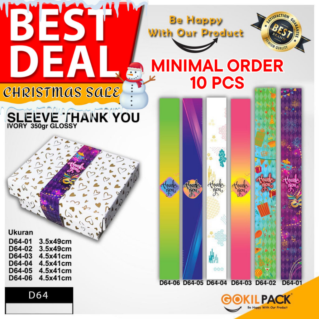 Sleeve Box|Label/Hiasan/Paper Belt Thank You Vertikal|D64