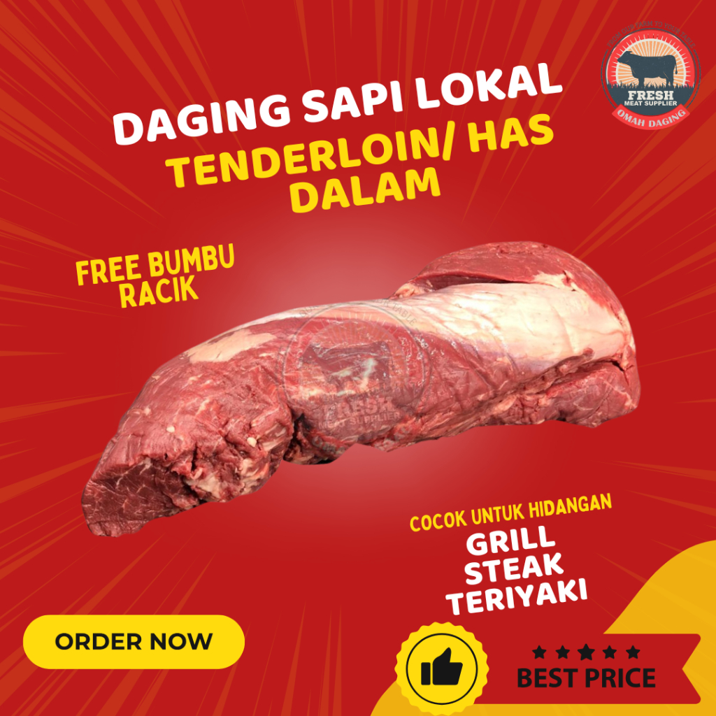 Daging Sapi Tenderloin Steak / Has Dalam Daging Sapi Lokal Halal