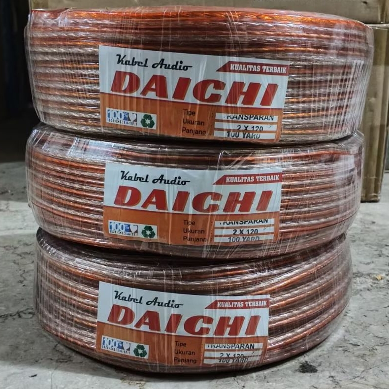 kabel listrik dan audio transparan 2x120 (100yard) bodi besar dan serabut teball