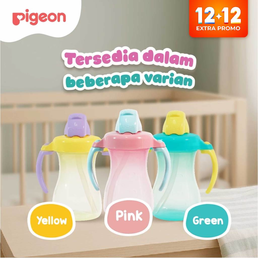 [PROMO 12.12] PIGEON Petite Straw Bottle - 150 ML | Botol Minum Bayi Anak Dengan Sedotan |  Botol Mi