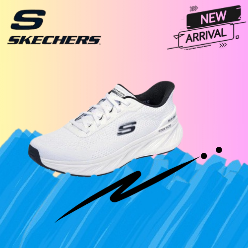 Skechers Sepatu Pria Wanita Putih Hitam Kasual