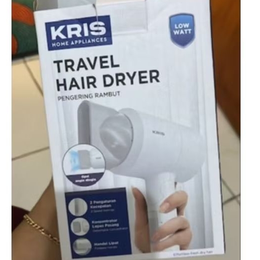 Kris Hair Dryer Travel 500 Watt - Putih Pengering Rambut