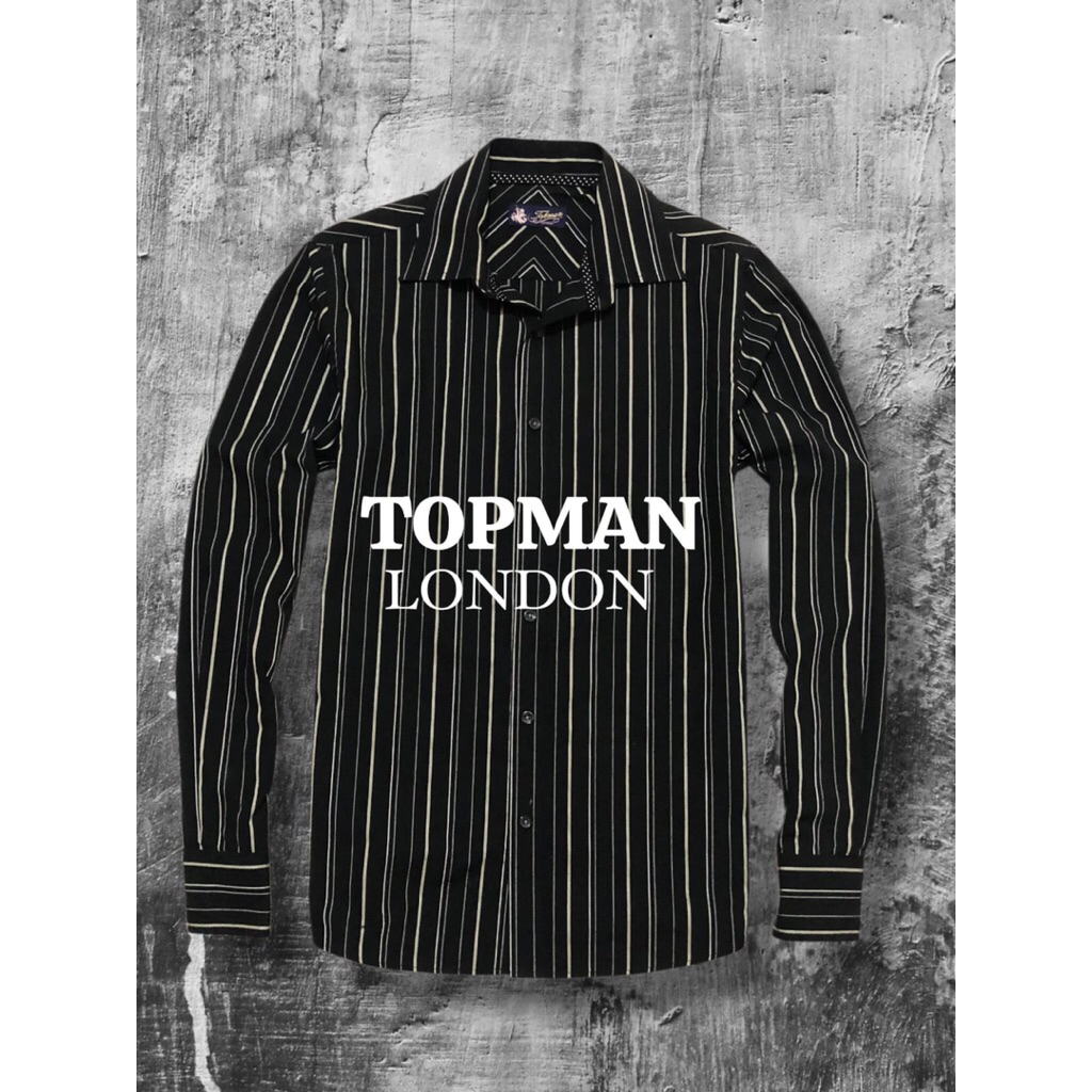 Shirt keren Topman London bahan adem warna pekat second preloved