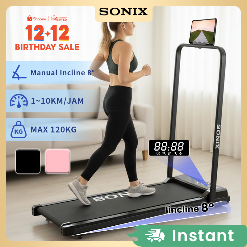 Sonix Incline 8 Derajat Treadmill Lite Listrik Walking Pad Running Termurah Dilipat Treadmill Portab